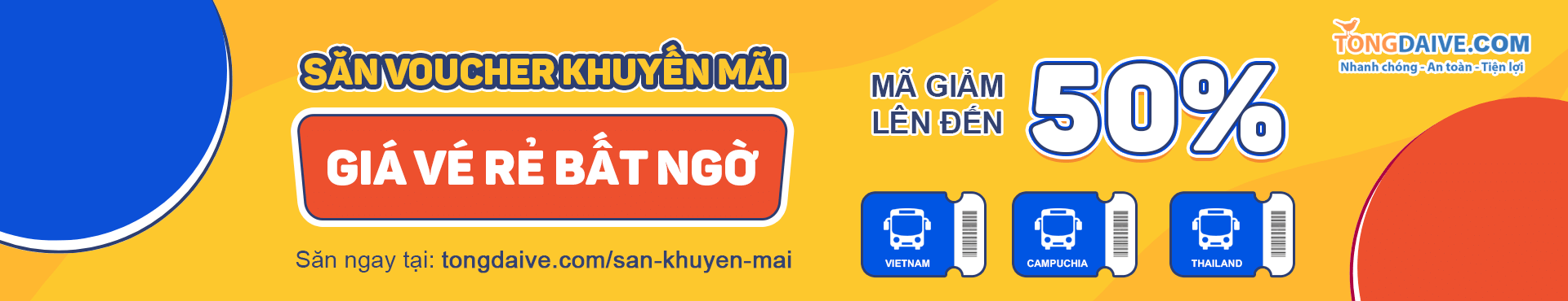 Săn voucher vé xe khuyến mãi đến 50%