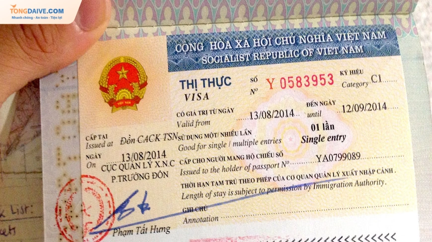 Miễn thị thực nhập cảnh 1 lần Single Entry