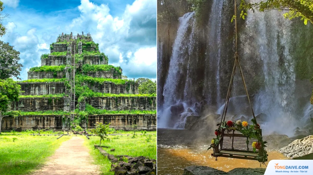 Phnom Kulen Waterfall thác nước cực chill